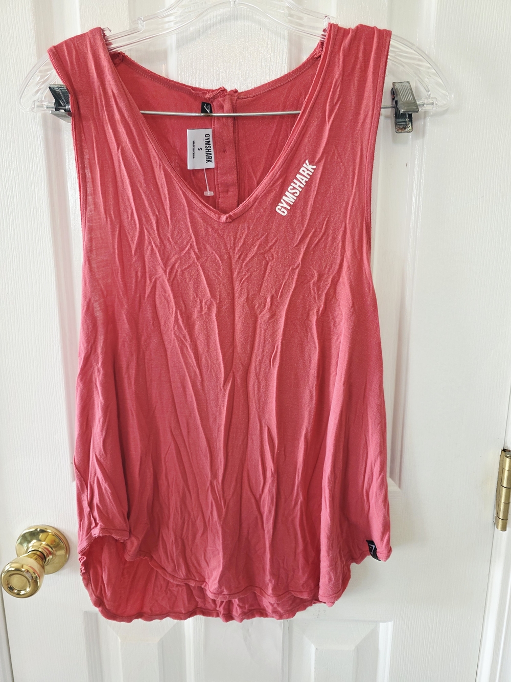 Gymshark Coral Pink V-Neck Sleeveless Tank